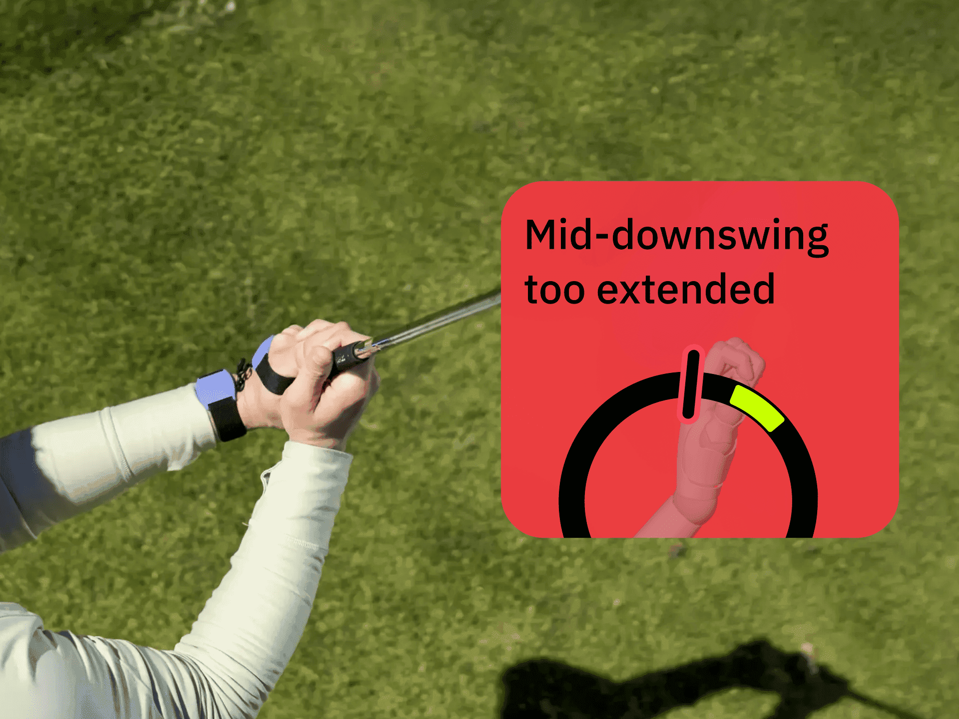 Image of Mid-downswing too extended